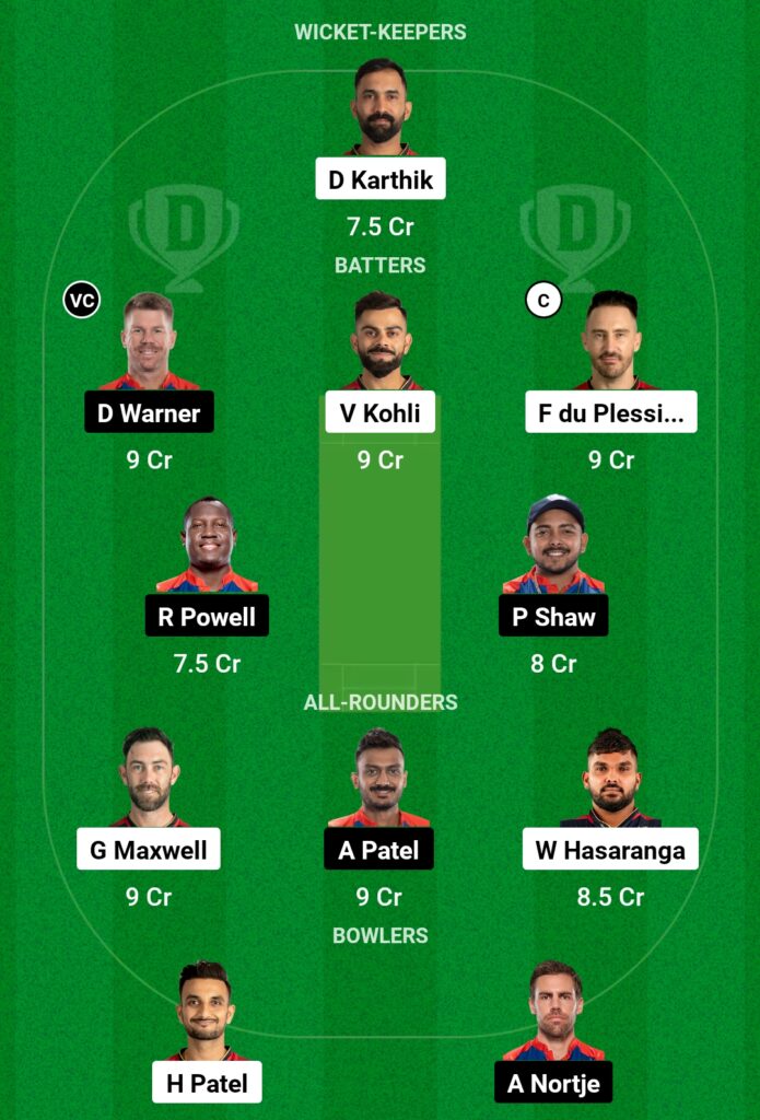 Match 20TH Of IPL 2023 Bangalore vs Delhi RCB vs DC  Dream11 Prediction IPL Fantasy Cricket Tips 2023 Playing 11 rcb vs dc Pitch Report Timings Table Points  IPL 2023.Bangalore playing 11 rcb vs dc match today Bangalore playing 11 rcb vs dc match prediction.