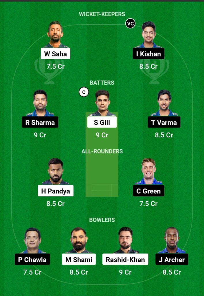 Match 35th Of IPL 2023 Gujrat vs Mumbai GT vs MI Dream11 Prediction IPL Fantasy Cricket Tips 2023 Playing 11 Pitch Report Timings Table Points IPL 2023.