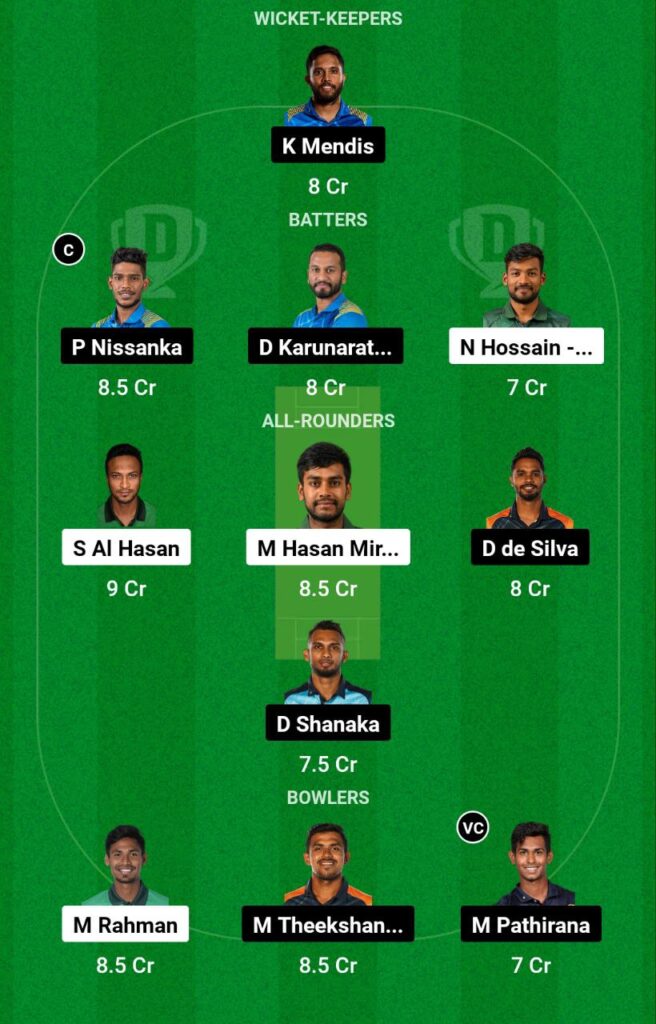 Asia Cup 2023 Match 2nd, Bangladesh VS Sri Lanka, BAN vs SRI Dream11 Prediction Asia Cup 2023 ODI, Fantasy Cricket Tips 2023| Playing11 Pitch Report Timings Table Points Asia Cup 2023.